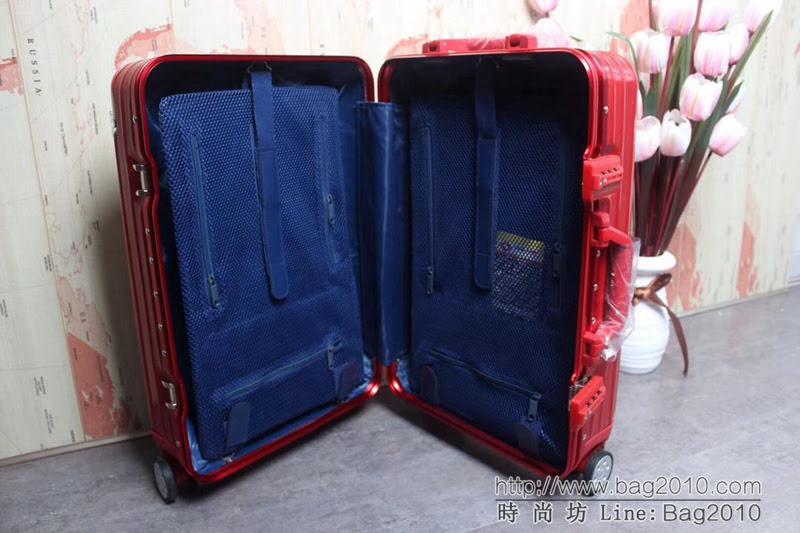 潮牌Suprmem聯名rimowa日默瓦 專櫃雙排萬向靜音飛機輪 航空7系鋁合金 拉箱/拉杆箱 20寸登機箱  xbt1141